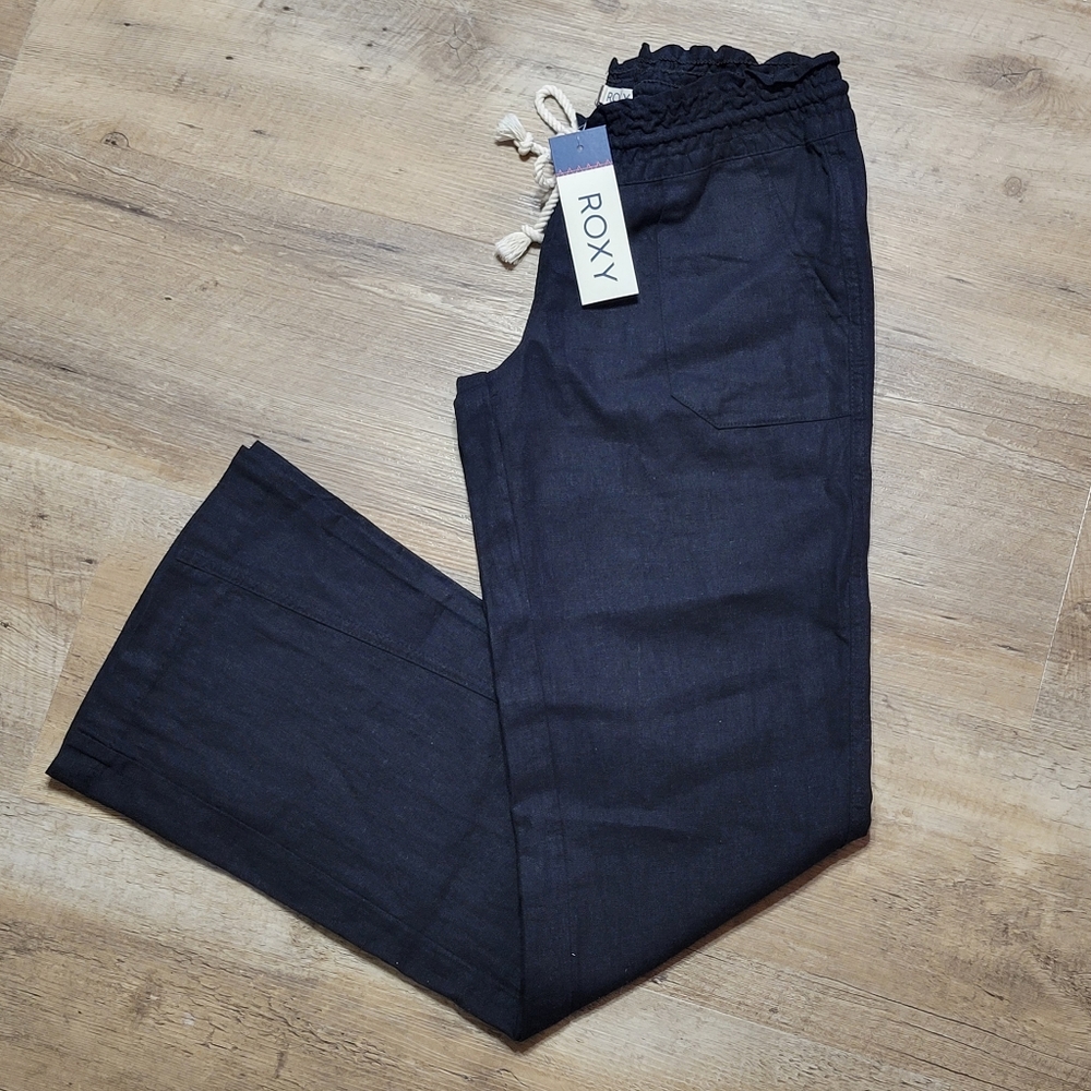 *not 4 sale* ROXY Oceanside Wide Leg Black Beach Pant - Picture 4 of 11